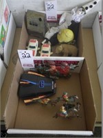 2 boxes of toys and antique toys