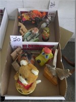 2 boxes of misc toys and antique toys