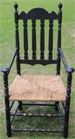 20TH C. REPRODUCTION BANISTER BACK ARMCHAIR W/