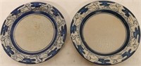 TWO 8 1/2"D DEDHAM POTTERY PLATES W/DUCK BORDERS