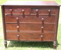 EARLY 19TH C SHERATON COOKIE CORNERED CHEST,