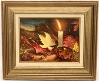 MELVIN MILLER OIL ON CANVAS, AUTUMN LEAVES W/