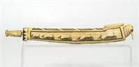 LATE 19TH C. WALRUS ESKIMO CARVED PIPE