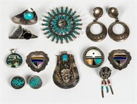 COLLECTION OF NAVAJO AND ZUNI JEWELRY