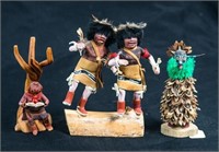 THREE KACHINA DOLLS