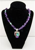 AMETHYST NECKLACE WITH PENDANT