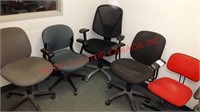Collection of five office chairs