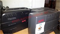 4 APC battery backup  and surge protectors