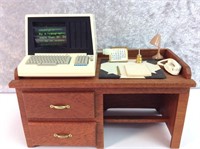 Desk with Vintage Apple Style Computer