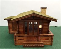 Rustic Wood Plank Cabin Dollhouse