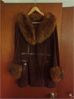 Vintage Suede Jacket with Faux Fur
