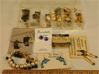 Large Lot of Earrings & Costume Jewelry