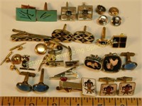 Large Lot Vintage Mens Cufflinks & Jewelry