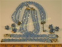 Large Lot Vintage Blue Irridescent Glass Items