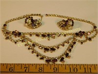 Rhinestone Necklace & Earring Set