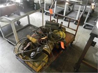 (lot) cart and (3) electric hoists