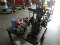 (lot) roller cart with contents