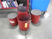 (lot) 4-trash cans, red