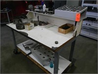 (lot) miscellaneous lathe tooling & roller cart