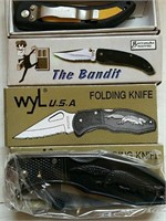 4 Folding Knives, All New,
