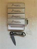 4 new Jaguar folding pocket knives, 3" stainless
