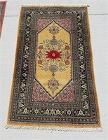 Fine Hand Knotted Persian Silk Rug 31" x 55"