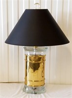 30" Tall Designer Heavy Glass & Brass Table Lamp