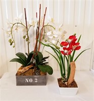 Two Designer Orchid Flower Arrangements