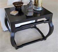 Black Lacquer Oriental Style Side Table