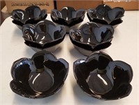 Twelve Pier 1 Imports 6"  Black Tulip Bowls