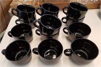 12 BIG Pier 1 Imports Black Handled Soup Cups