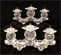 Pair SWAROVSKI Crystal Triple Candle Holders