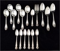 17 Pieces Antique Silverplated Flatware