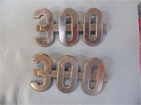 (2) Stainless Steel 300 Emblems