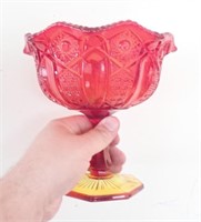 Antique Ruby Red Pedestal Bowl