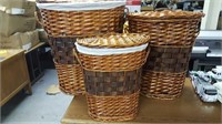 3 nesting baskets hampers with lids