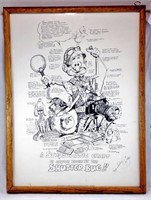 Jim Snook Inking Print of Photo Bug Signed Framed