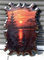 Large Photo of Sunset on Wood Plaque