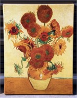van Gogh Vase with Sunflowers Wrapped Canvas