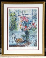 Marc Chagall Signed Print Framed w COA