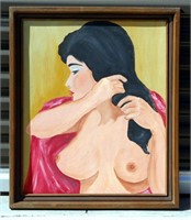 Original Oil Nude Painting Framed