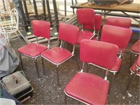 Red Chairs Lot of 7