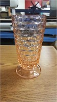 Unique pink Carnival Glass cup