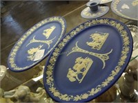 Pr Of Early Wedgewood Oval Jasperware Platters