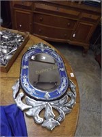 Victorian Cut Glass Oval Hall Mirror