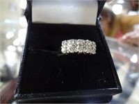 14Kt &  Diamond Double Rows Ring Aprox 1Cttw 4.3 G