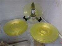 10 Yellow Stretch Glass Lunch Plates