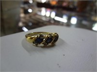 14Kt Diamond & Sapphire Ring 2.9Gr