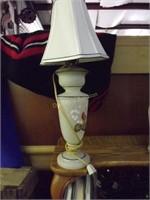 Enamel Painted Satin Glass Table Lamp