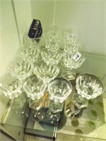 15 Matched Pattern Crystal Stemware Pcs In Assort.